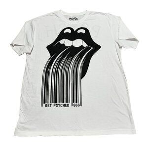 Psych T-Shirt Men’s Size XXL White Black Get Psyched Streetwear Graphic T-shirt